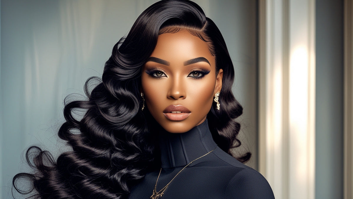 Hidden Passions Creations Ocean Wavy Virgin Wave Hair #1B